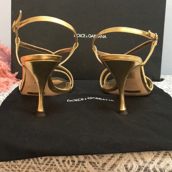 Dolce & Gabbana gold strappy heels - Picture 4 of 5